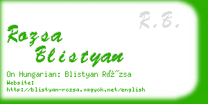 rozsa blistyan business card